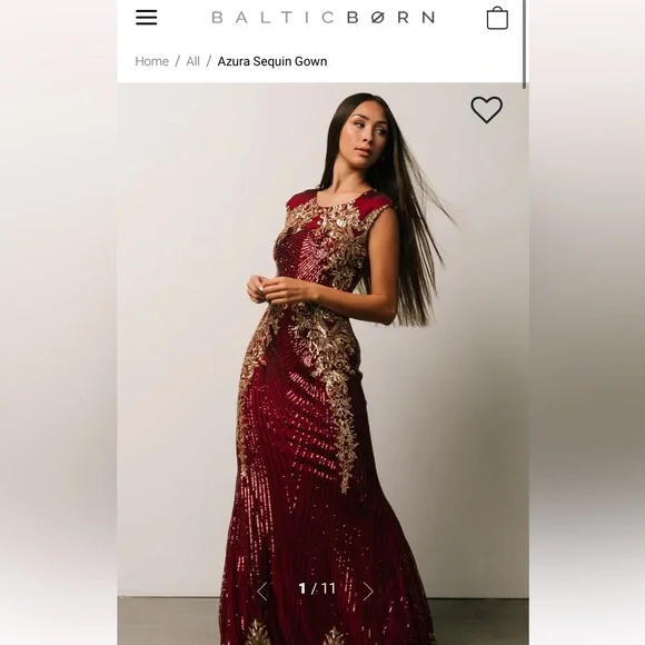 Baltic Born | Dresses | Baltic Born Burgundy And Gold Formal Gown | Poshmark